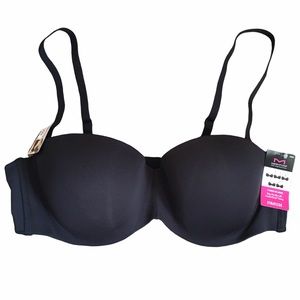 Women's Full Coverage Five Ways To Wear Strapless Bra Black Various NWT